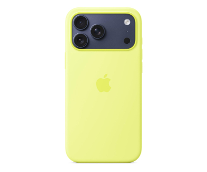 Etui do telefonów Apple Silikonowe etui z MagSafe do iPhone 17 Pro Max neonowy żółty